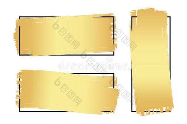 放置关于手疲惫的奢侈明亮的金色的梯度刷子线<strong>条框</strong>架
