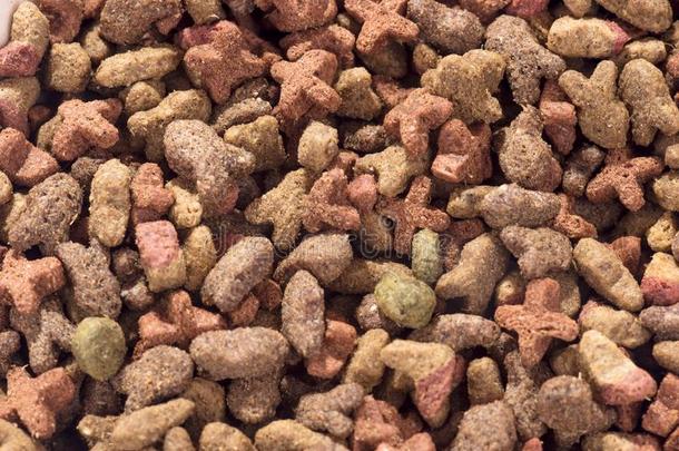 富有色彩的干的干燥的<strong>猫狗</strong>食物采用小颗粒