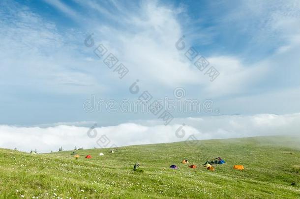 中国河北黑龙山草地立场风景