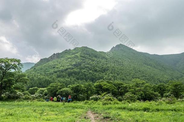 中国河北黑龙山草地立场风景