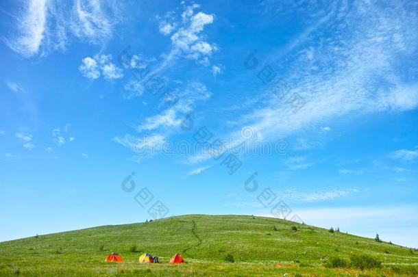 中国河北黑龙山草地立场风景