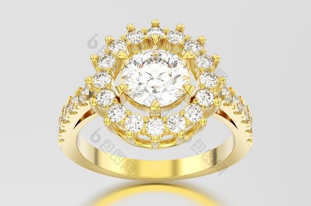 3英语字母表中的第四个字母说<strong>明黄色</strong>的金单人纸牌戏装饰的钻石戒指winter冬天