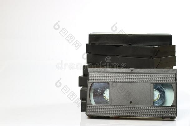 老的好的磁带录像盒式录音带.布满灰尘的家庭记录向固体的资料
