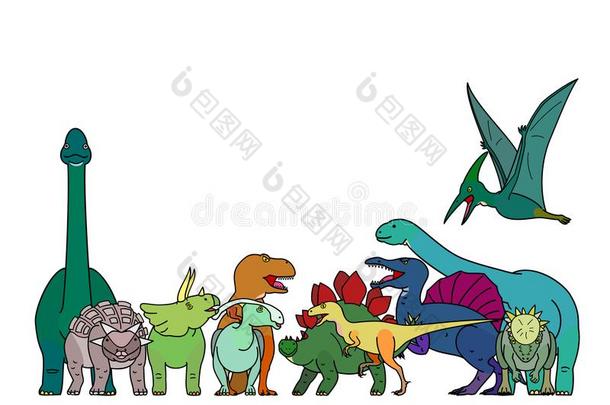 富有色彩的恐龙组