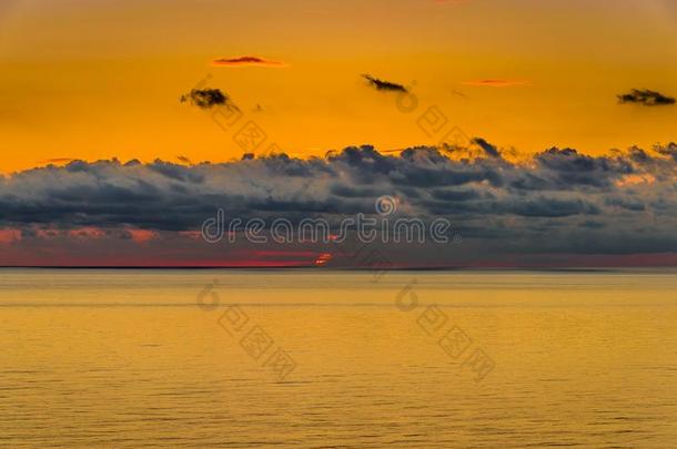 海景画日落风景