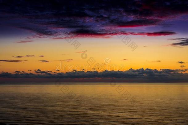 海景画日落风景