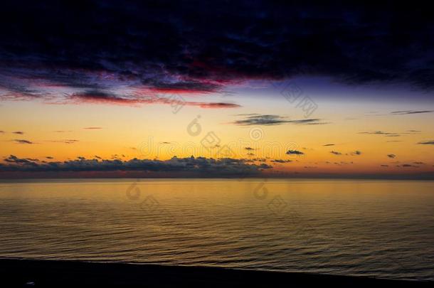 海景画日落风景