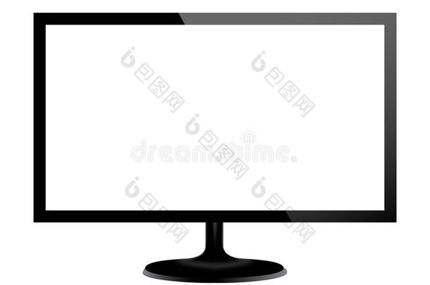 黑的计算机显示屏向白色的背景