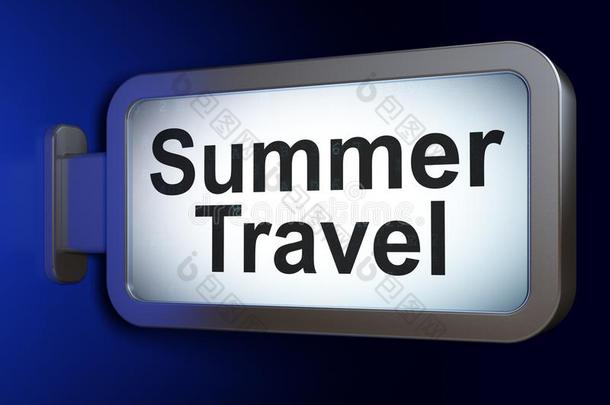 旅游观念:夏旅行向广告牌背景