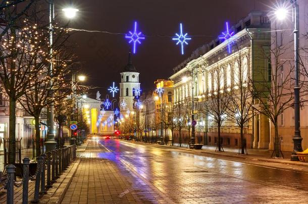 <strong>圣诞</strong>节吉迪米纳斯前景,维尔纽斯,立陶宛