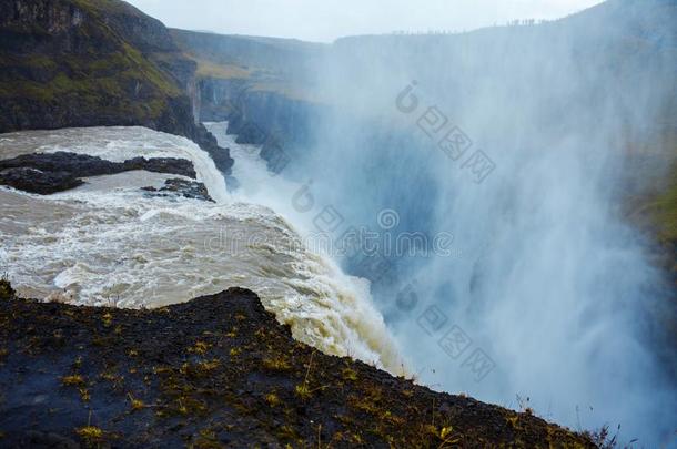 冰岛,瀑布居德瀑布旅行关于指已提到的人金色的戒指