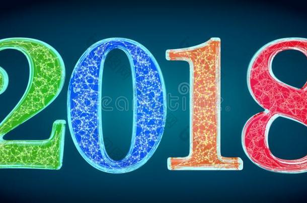 幸福的新的年<strong>2018</strong>观念,3英语字母表中的第四个字母翻译向黑的背