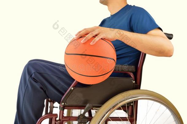 男人采用轮椅play采用g篮球