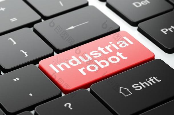 工业观念:工业的机器人向计算机键盘后台