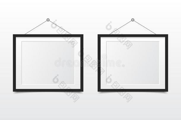 空白的照片框架向指已提到的人墙.设计为现代的内部.vectograp矢量图