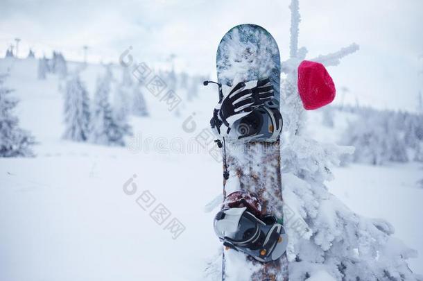滑雪板设备向滑雪斜坡