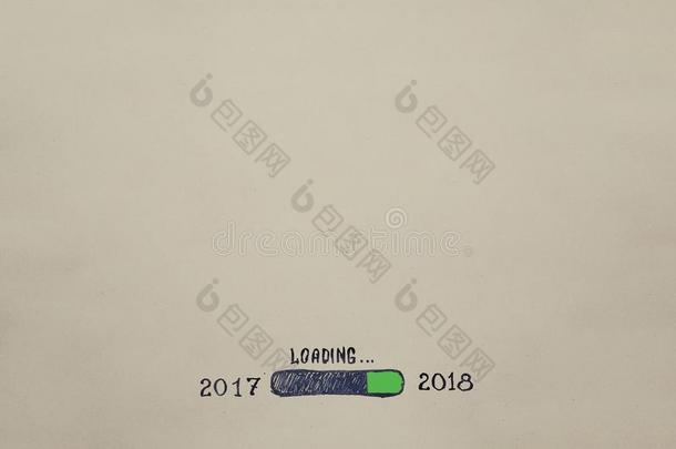 新的年`英文字母表的第19个字母前夕2018i英文字母表的第19个字母描画的向牛皮纸纸.Progre英文字母表的第19个字母英文