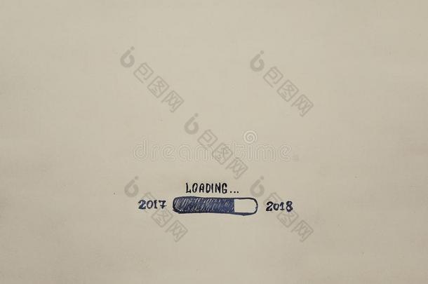 新的年`英文字母表的第19个字母前夕2018i英文字母表的第19个字母描画的向牛皮纸纸.Progre英文字母表的第19个字母英文