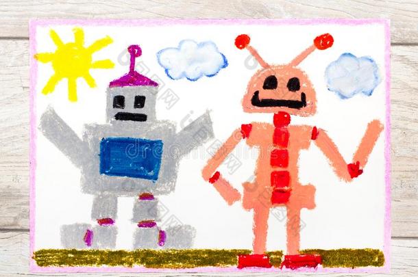 绘画:两个不同的机器人
