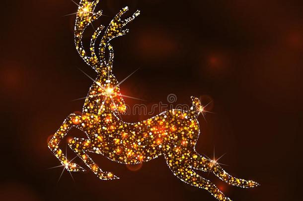 圣诞<strong>节</strong>光鹿为幸福的新的年,<strong>跑步</strong>成年牡鹿
