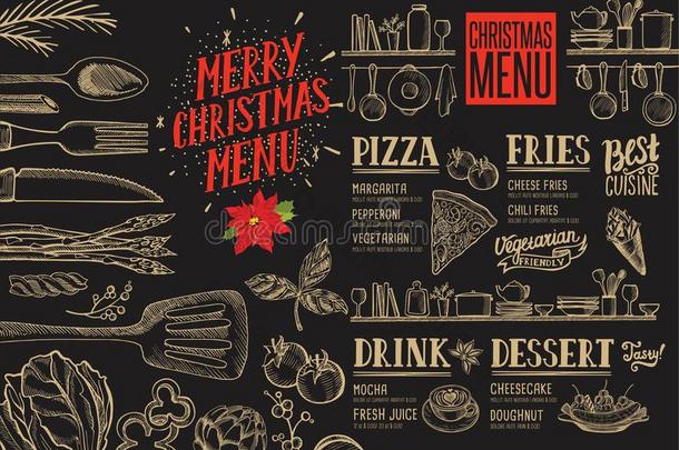 <strong>圣诞节菜单</strong>食物样板为饭店.