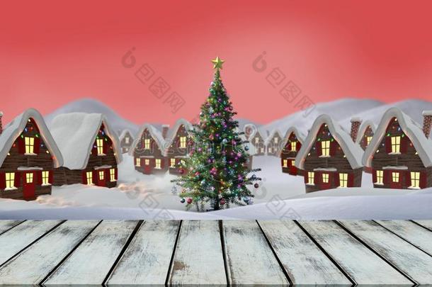 木制的地面和圣诞节主题背景