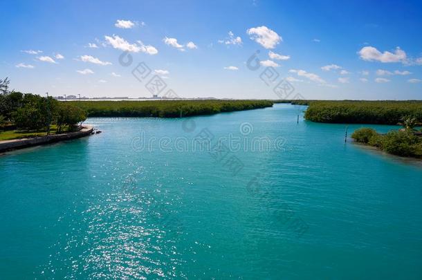 墨西哥的旅游城市坎昆不环礁湖在旅馆地带