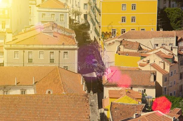 美丽的看法关于里斯本老的城市,葡萄牙