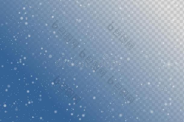 无缝的矢量白色的下雪影响向蓝色透明的水平运动