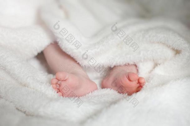 两个小的婴儿木头支架.婴儿采用一毛巾.