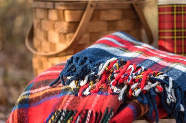 彩格呢羊毛毛毯和制动火箭野餐郊游<strong>物料</strong>项目