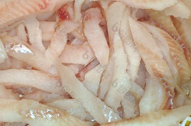 一件关于鳕鱼类肉片/海鱼/新鲜的鳕鱼类肉片/