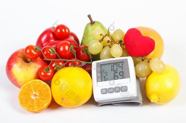 血压显示屏和成果和蔬菜,观念关于他