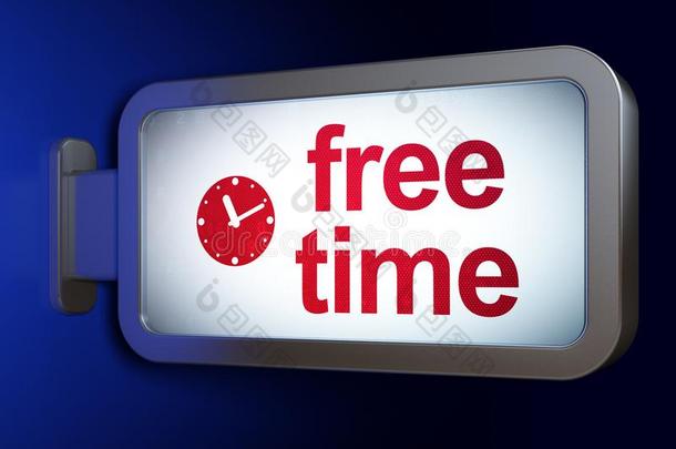 时间观念:自由的时间和钟向广告牌背景