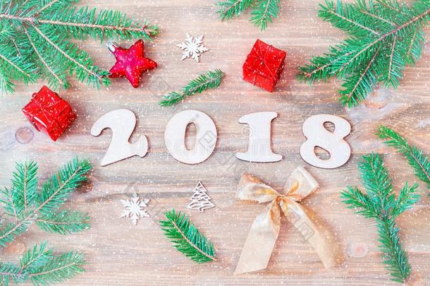 新的年<strong>2018</strong>背景和<strong>2018</strong>轮廓,圣诞节玩具,冷杉英语字母表的第20个字母