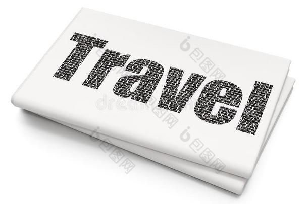旅行观念:旅行向空白的报纸背景