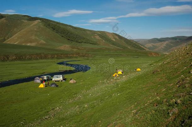 野营帐篷采用蒙古的草原