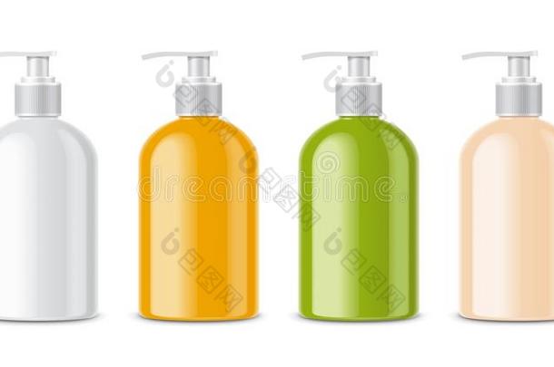 清楚的光彩瓶子为肥皂
