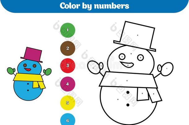 颜色在旁边数字,教育游戏为孩子们.颜色ing页,鼓