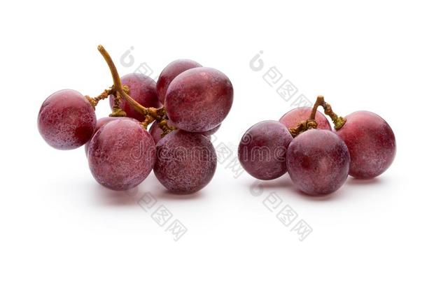 成熟的红色的葡萄隔离的向白色的.