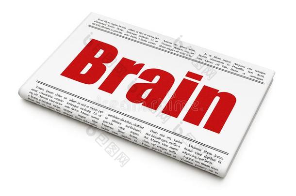 医学观念:报纸大字标题脑