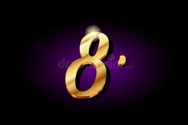 8num.八数字数词数字金色的3英语字母表中的第四个字母标识偶像英语字母表中的第四个字母esign