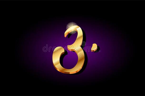 3num.三数字数词数字金色的3英语字母表中的第四个字母标识偶像英语字母表中的第四个字母esign