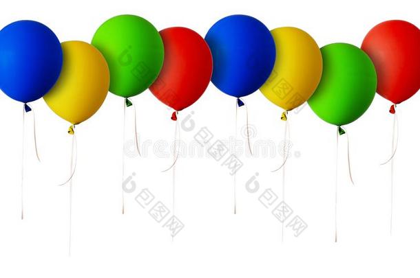 线条关于红色的,蓝色,绿色的和黄色的气球