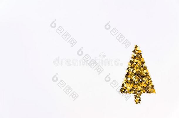 圣诞节树使关于金星合适的闪光装饰片.白色的后座