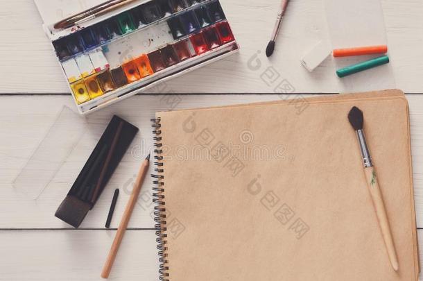 绘画工具,不动的,工作场所关于艺术家