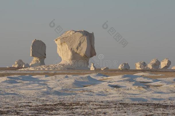 旅行向白色的沙漠采用埃及.岩石和极好的形状.