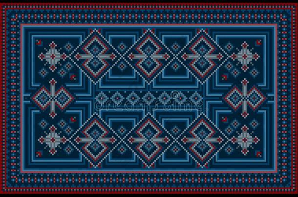 地毯和红色的和蓝色酿酒的装饰和col.紫红色颜色采用