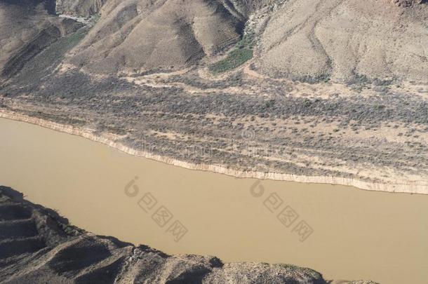 美国科罗拉多州河采用指已提到的人宏大的峡谷看见从一直升机
