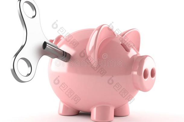 小猪银行和发条装置钥匙